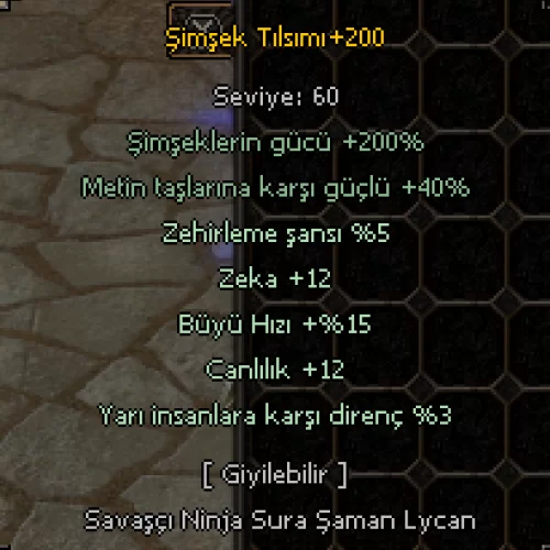  +200 Şimşek Tılsım